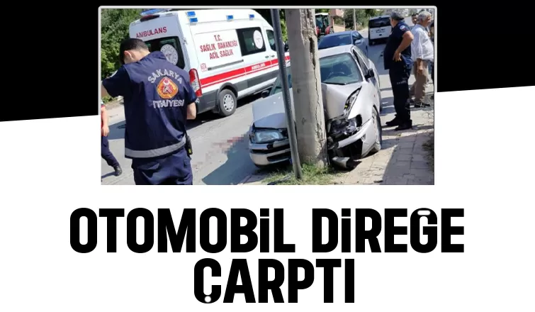 Direğe çarpan aracın sürücüsü yaralandı