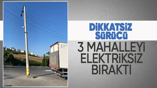 Direğe çarptı 3 mahallede elektrikler kesildi