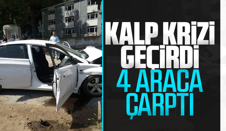 Direksiyon kalp krizi geçirdi, araçlara çarptı
