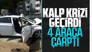 Direksiyon kalp krizi geçirdi, araçlara çarptı