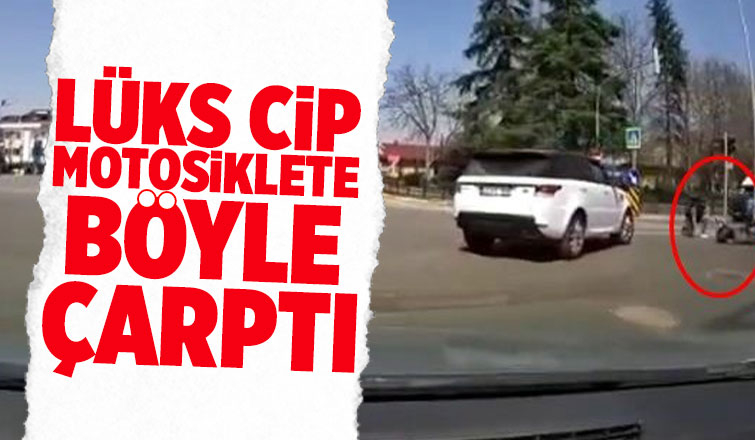 Direksiyonu kırdı motosikletliye böyle çarptı