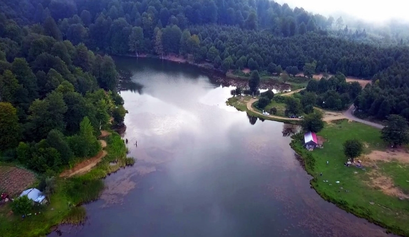 Doğa harikası Keremali Gölü havadan görüntülendi