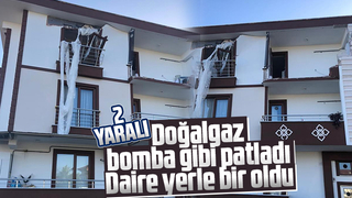 Doğalgaz bomba gibi patladı; daire yerle bir oldu
