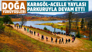 Doğaseverler karlar arasında yürüdü