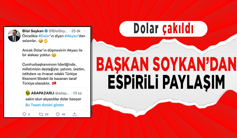 Doların düşüşüne Başkan Soykan'dan esprili paylaşım