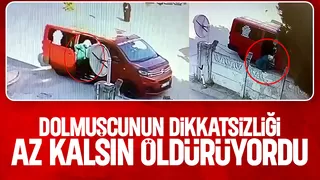 Dolmuşcu aniden hareket etti, düşüp sürüklendi