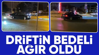 Drift atan sürücünün ehliyetine el kondu