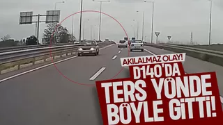Duble yolda ters yön faciası kıl payı atlatıldı; İşte o anlar