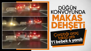 Düğün konvoyunda makas terörü 1 i bebek 4 yaralı