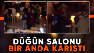 Düğünde gençler birbirine girdi