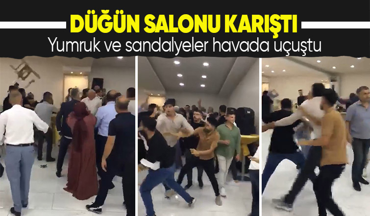 Düğünde yumruk ve sandalyeler havada uçuştu