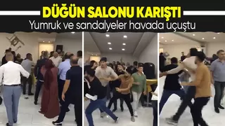 Düğünde yumruk ve sandalyeler havada uçuştu