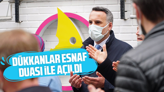 Dükkanlar esnaf duası ile açıldı