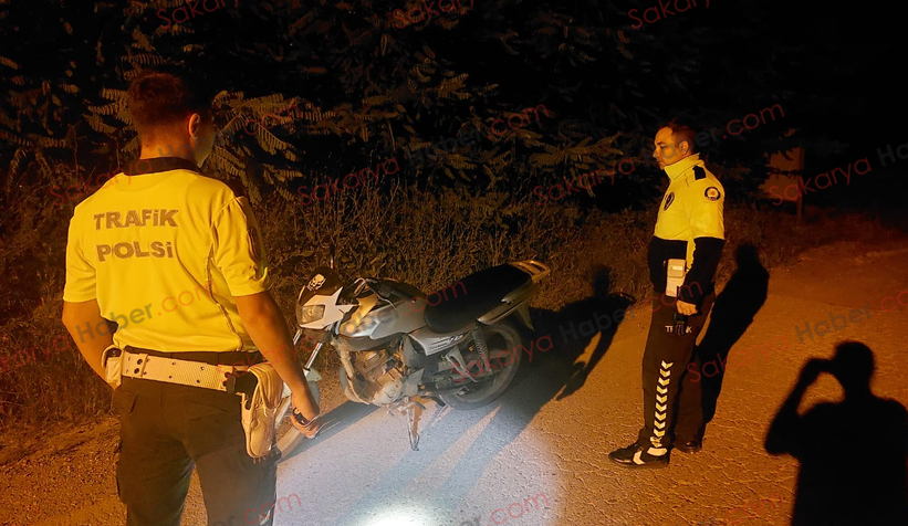 Durdurulan plakasız  motosiklet çalıntı çıktı
