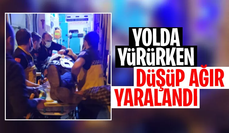 Düşüp başını çarptı