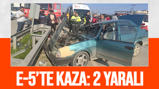 D-100'de otomobil bariyerlere girdi: 2 yaralı