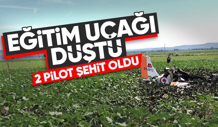 Eğitim uçağı düştü; 2 pilot şehit