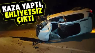 Ehliyetsiz traktör kullanırken kazaya karıştı