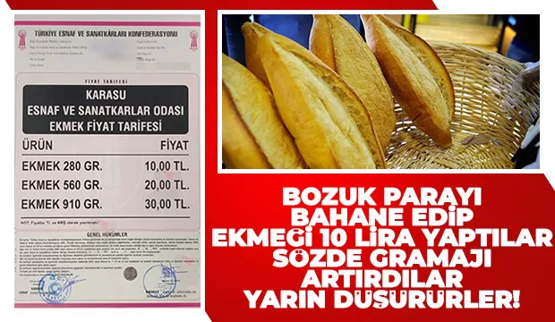 Ekmeğe zam: 10 lira oldu!