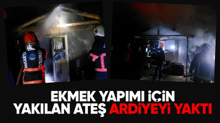 Ekmek yapılan ardiye yandı