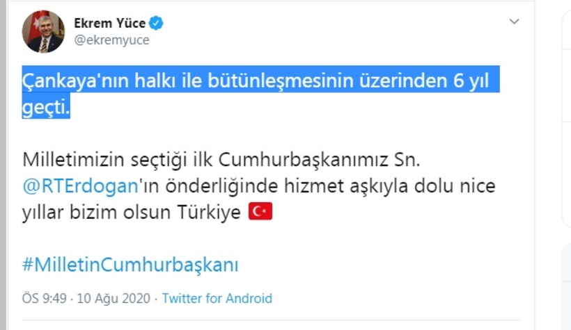 Ekrem Yüce'den dikkat çeken mesaj
