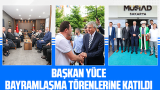 Ekrem Yüce esnaflarla, iş dünyasıyla bayramlaştı