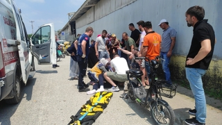 Elektrikletli bisikletten düşen genç ölümden döndü