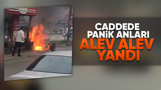 Elektrikli bisiklet alev alev yandı