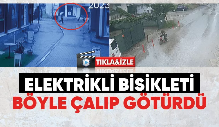 Elektrikli bisiklet hırsızı kamerada