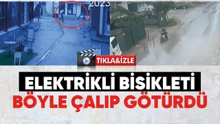 Elektrikli bisiklet hırsızı kamerada