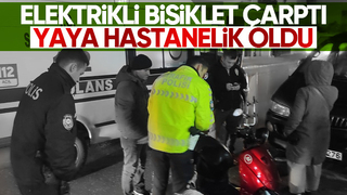 Elektrikli bisiklet yayaya çarptı