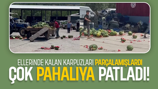 Ellerinde kalan karpuzları parçalayan üreticilere şok ceza