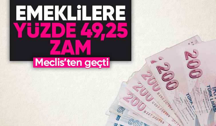 Emeklilere yüzde 49,25 zam Meclis'ten geçti