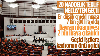 En düşük emekli aylığını 7 bin 500 TL’ye çıkaran teklif kabul edildi