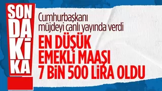 En düşük emekli maaşı 7 bin 500 lira oldu
