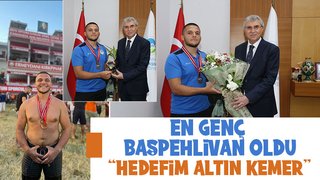 En genç başpehlivanın hedefi altın kemer