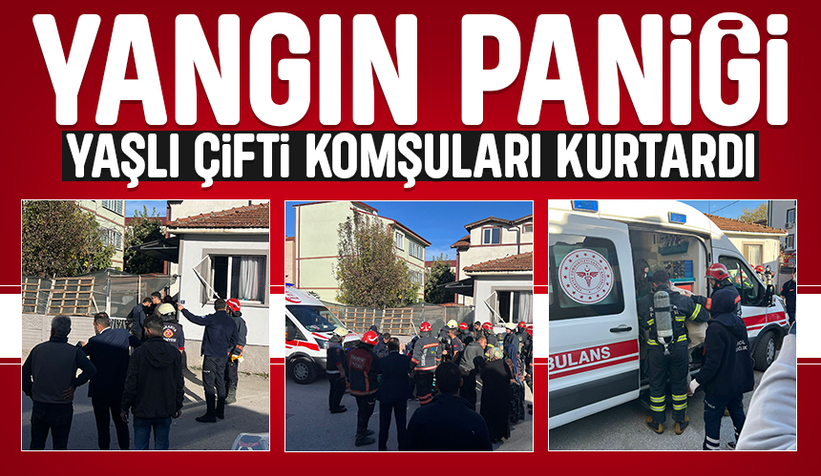 Engelli Yaşlı Çift Yangından Kurtarıldı 
