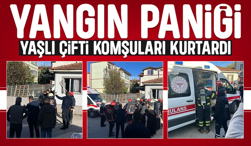 Engelli Yaşlı Çift Yangından Kurtarıldı 