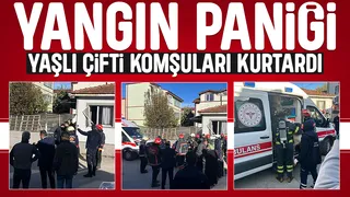 Engelli Yaşlı Çift Yangından Kurtarıldı 