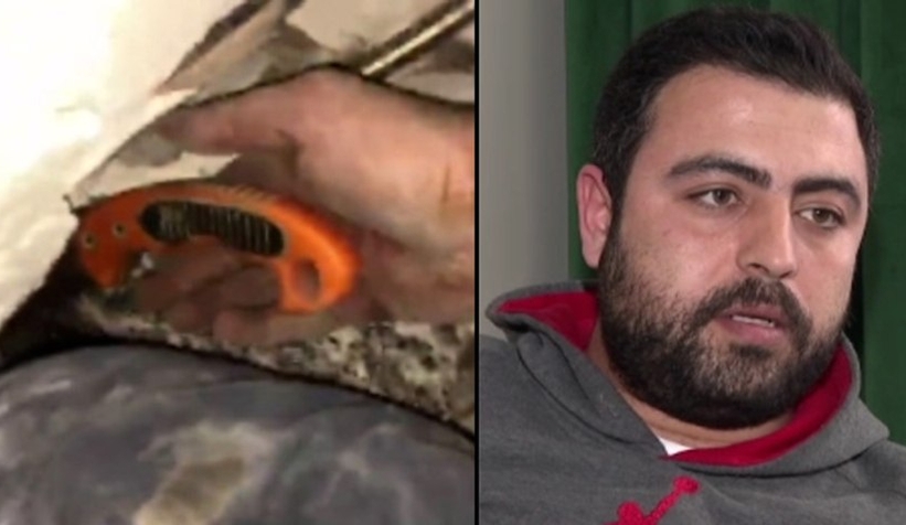 Enkazda bulduğu testere sayesinde kurtuldu, yaşadıklarını anlattı