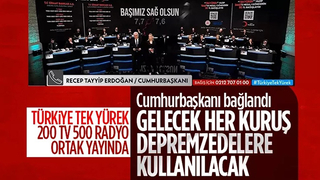 Erdoğan Türkiye Tek Yürek ortak yayınına bağlandı