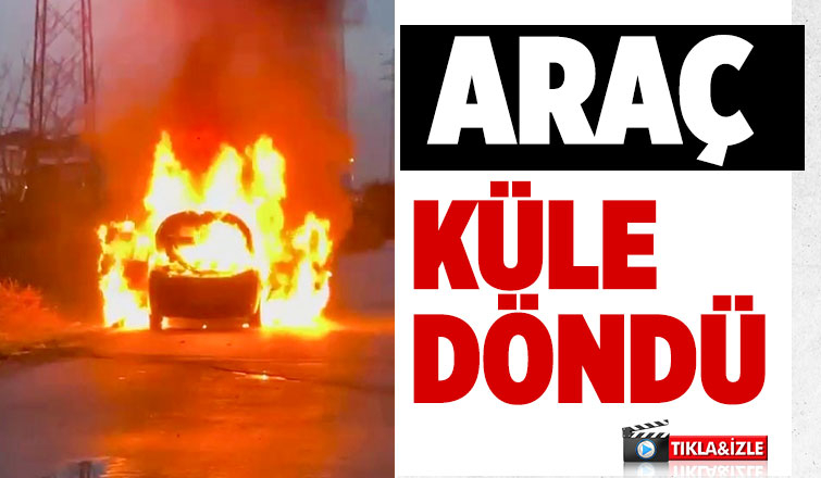 Erenler'de araç yandı