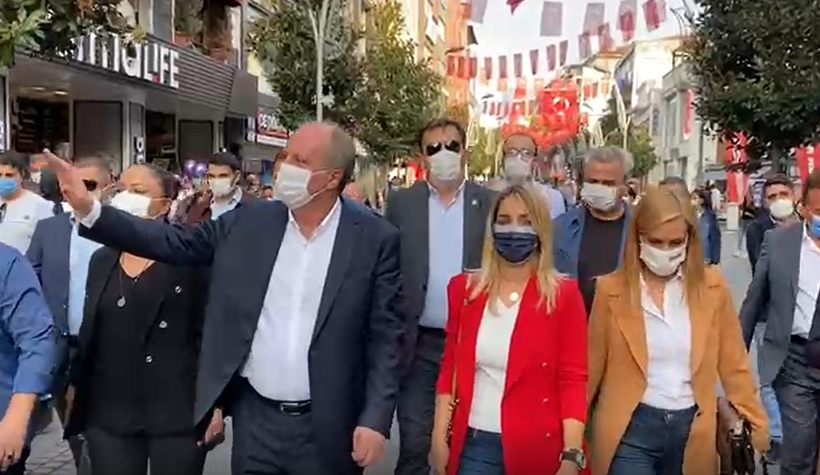 Eski CHP Milletvekili Muharrem İnce, Sakarya'da esnaf ziyareti gerçekleştirdi.