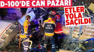 Et yüklü kamyon kağıt gibi ezildi: 1’i ağır, 2 yaralı