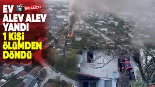 Ev alevlere teslim oldu