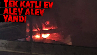 Ev alevlere teslim oldu