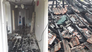 Ev eşyalarla birlikte yandı 