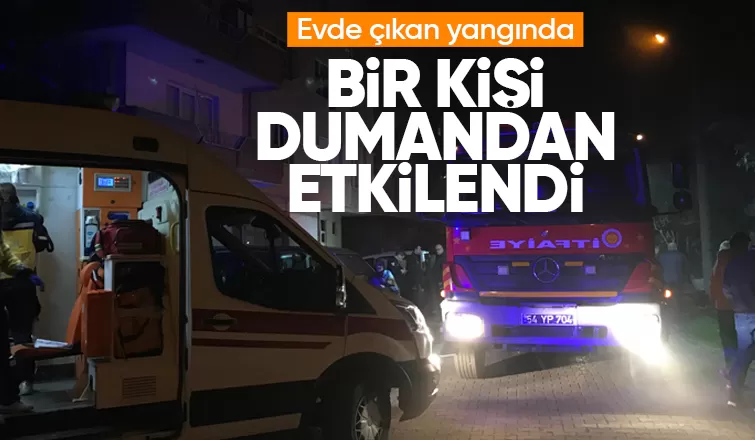 Evde yangın bir kişi hastaneye kaldırıldı