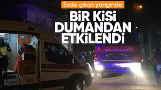 Evde yangın bir kişi hastaneye kaldırıldı