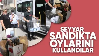 Evden çıkamayan engelli ve yaşlılar, seyyar sandıkla oy kullandı